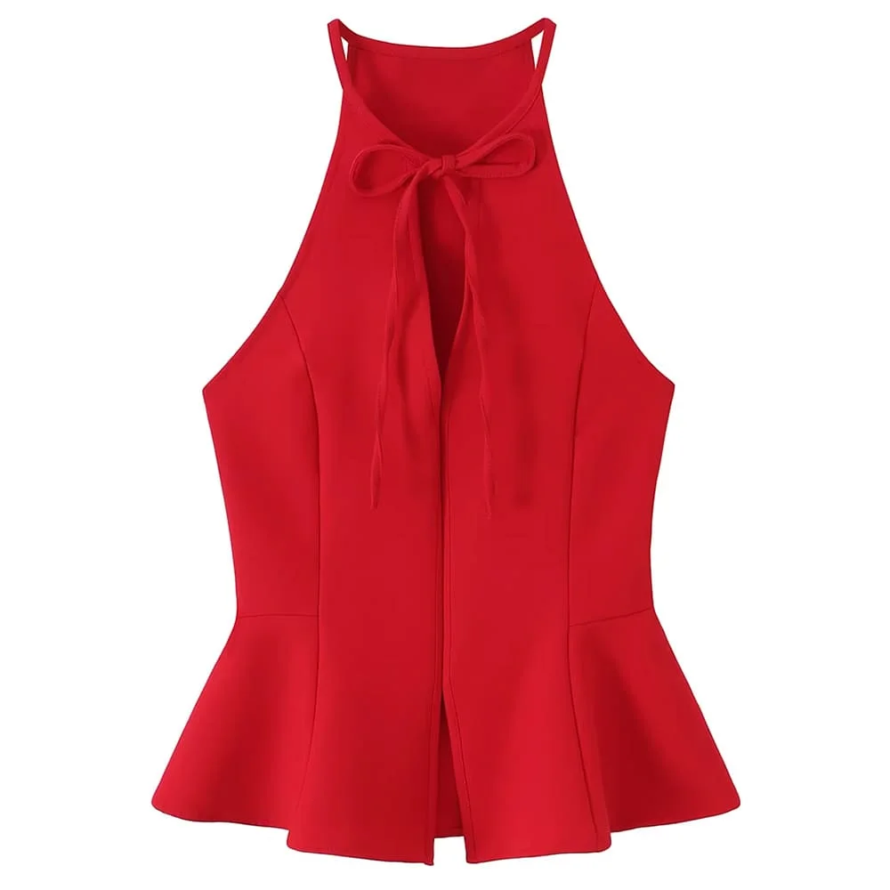 Meet Me In Paris Halter Peplum Top — view 1 Meet Me In Paris Halter Peplum Top — view 1