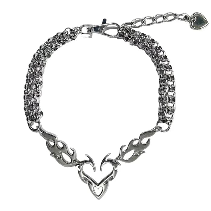 Grunge Heart Chain Necklace — view 1 Grunge Heart Chain Necklace — view 1