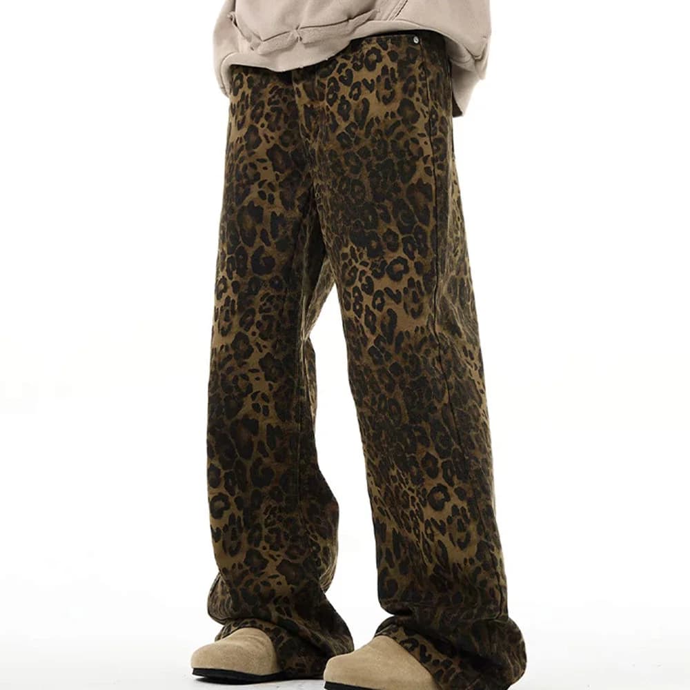Found Leopard Wide-Leg Jeans — view 2 Found Leopard Wide-Leg Jeans — view 2