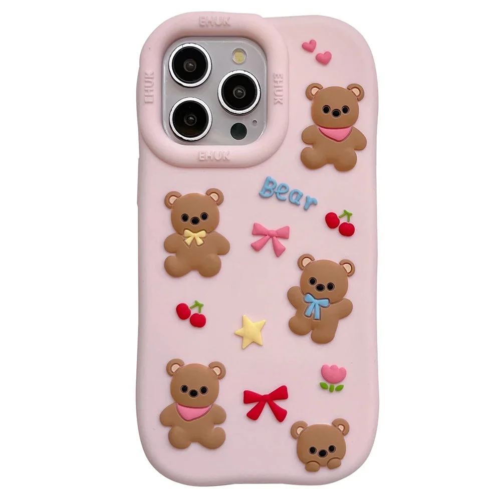 Cute Bear & Bows iPhone Case — view 1 Cute Bear & Bows iPhone Case — view 1