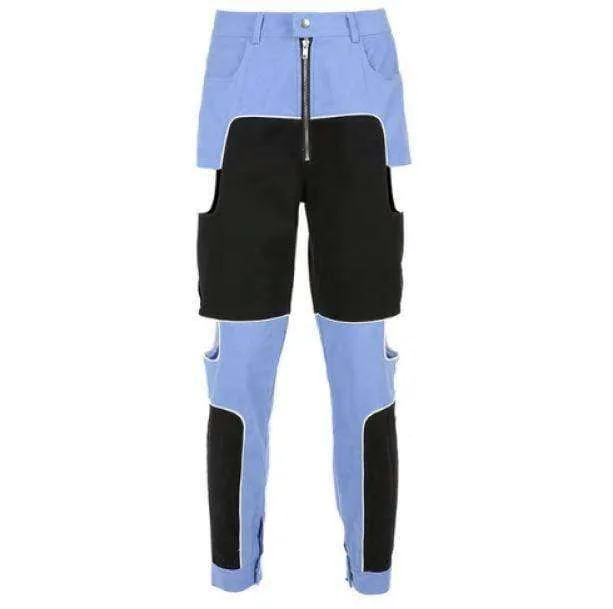 Blue High Waisted Trousers — view 2 Blue High Waisted Trousers — view 2
