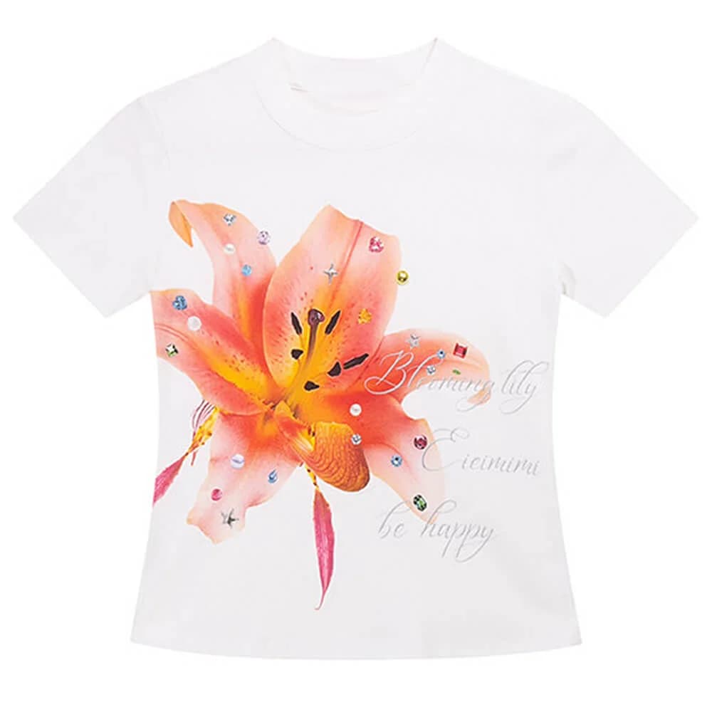 Lily Print Baby T-Shirt — view 2 Lily Print Baby T-Shirt — view 2