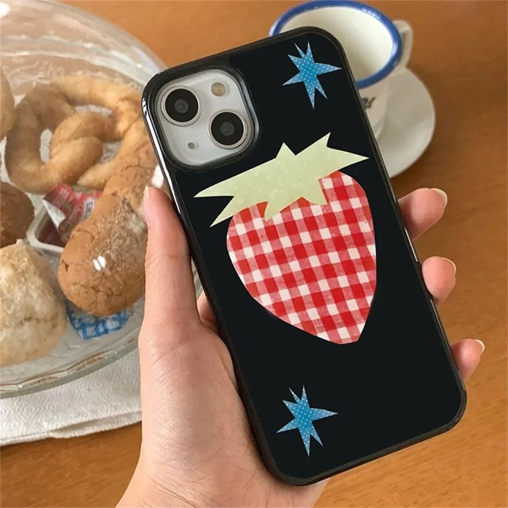 Gingham Strawberry iPhone Case — view 2 Gingham Strawberry iPhone Case — view 2