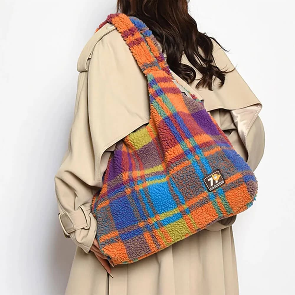 Autumn Feels Plaid Tote Bag — view 3 Autumn Feels Plaid Tote Bag — view 3