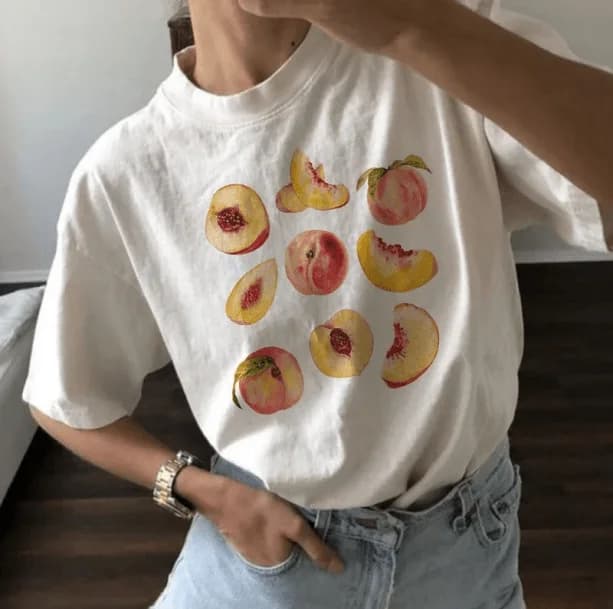 Vintage Peaches T-Shirt — view 1 Vintage Peaches T-Shirt — view 1