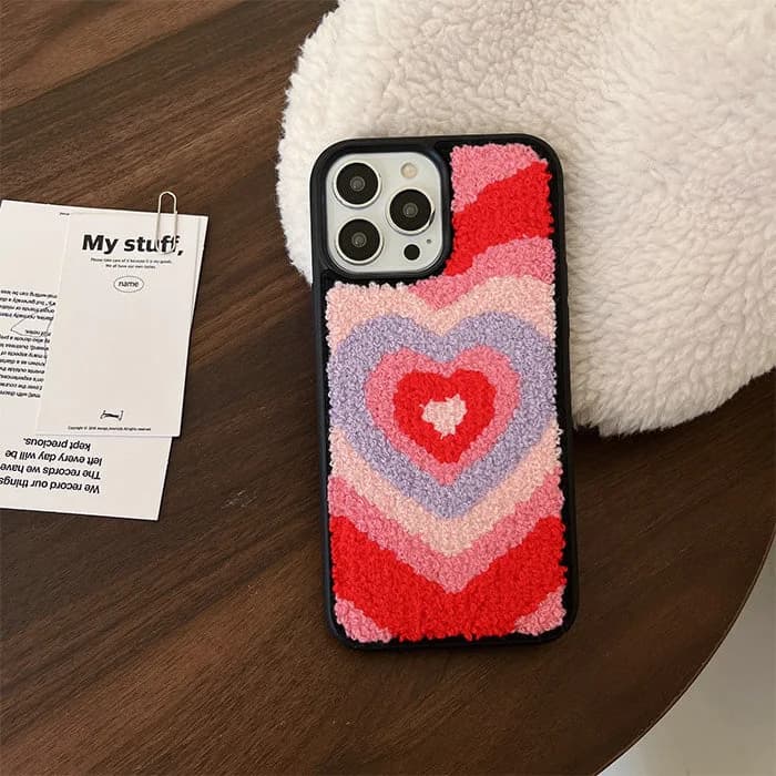Heart Embroidered iPhone Case — view 2 Heart Embroidered iPhone Case — view 2