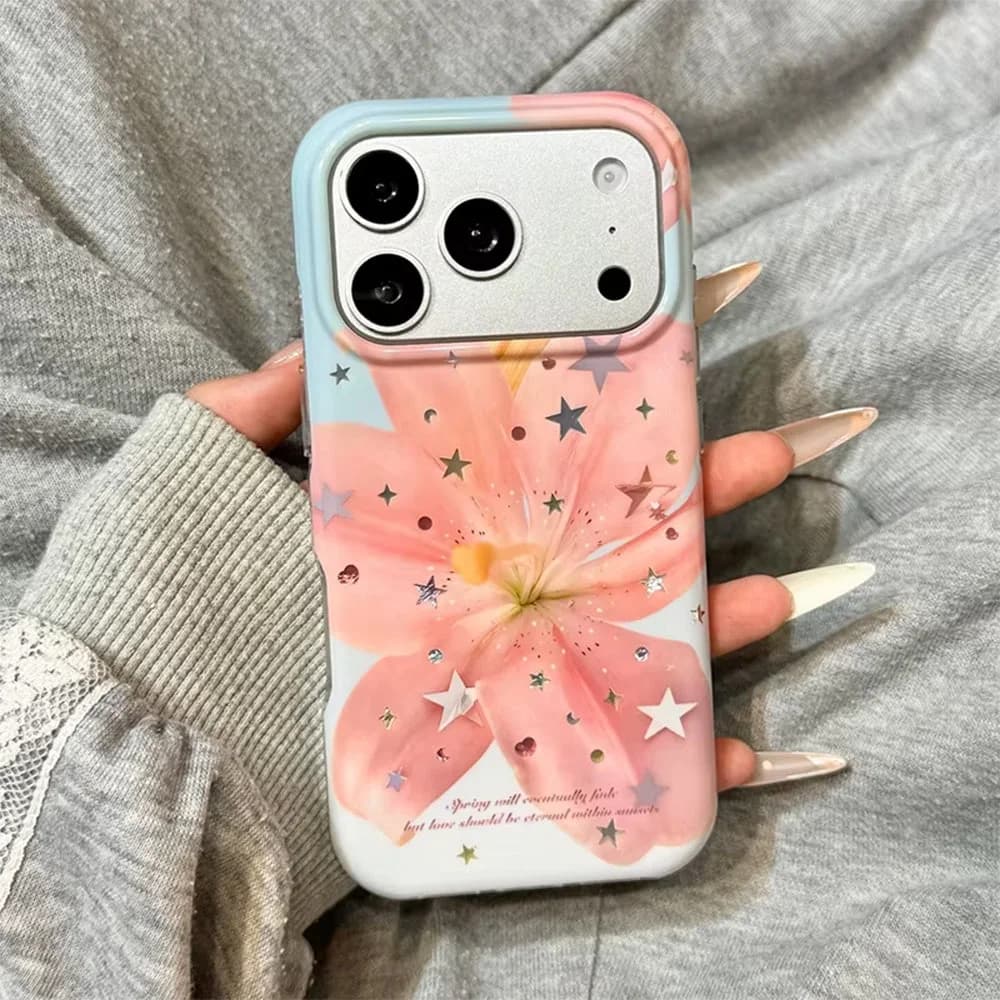 Pink Lily Flower iPhone Case — view 2 Pink Lily Flower iPhone Case — view 2