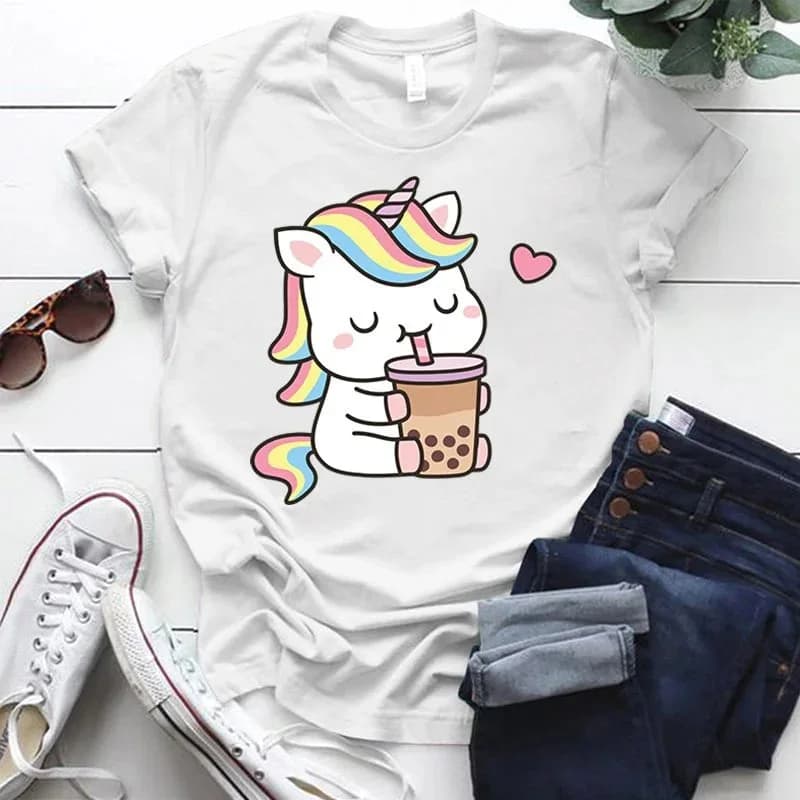 Boba Tea Unicorn T-Shirt — view 2 Boba Tea Unicorn T-Shirt — view 2