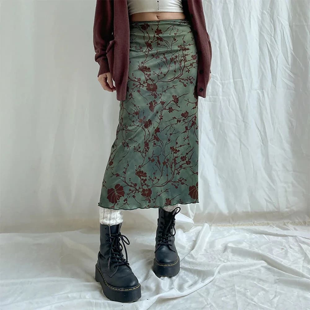 Fairycore Aesthetic Midi Skirt — view 2 Fairycore Aesthetic Midi Skirt — view 2