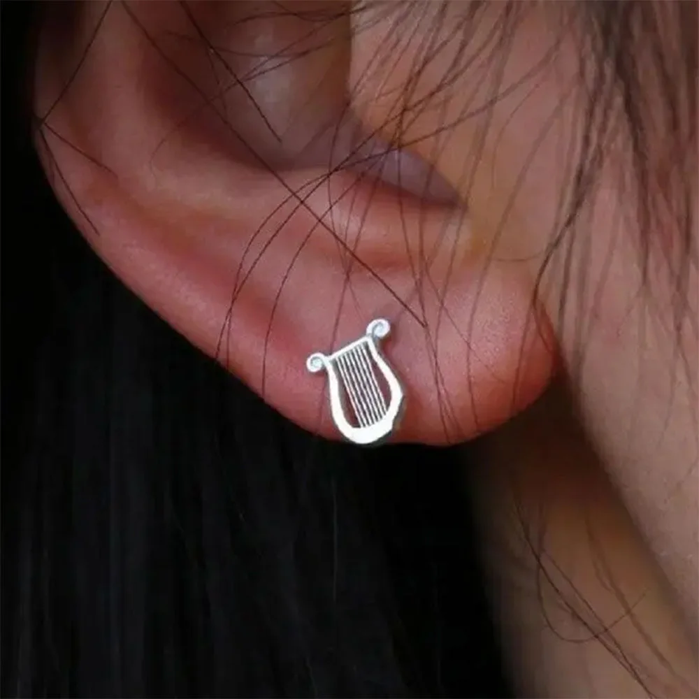 Apollo Lyre Asymmetrical Earrings — view 2 Apollo Lyre Asymmetrical Earrings — view 2