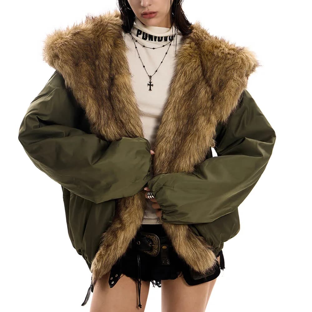 Mercury Rising Fur Trim Winter Jacket — view 2 Mercury Rising Fur Trim Winter Jacket — view 2