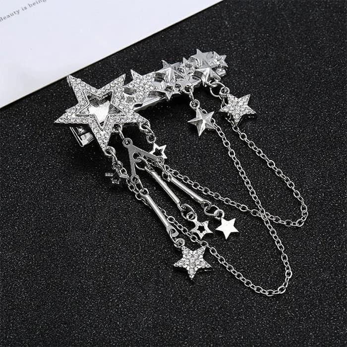 Y2K Stars Rhinestone Hair Clip — view 2 Y2K Stars Rhinestone Hair Clip — view 2