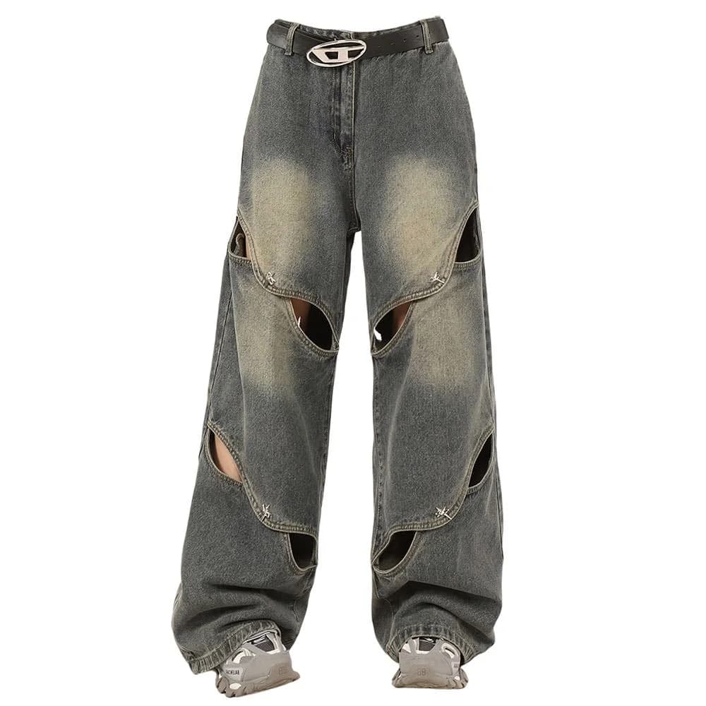 Rule Breakers Cut-Out Baggy Jeans — view 1 Rule Breakers Cut-Out Baggy Jeans — view 1