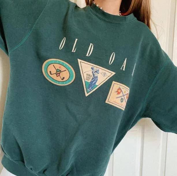 Vintage Forest Green Sweatshirt — view 2 Vintage Forest Green Sweatshirt — view 2
