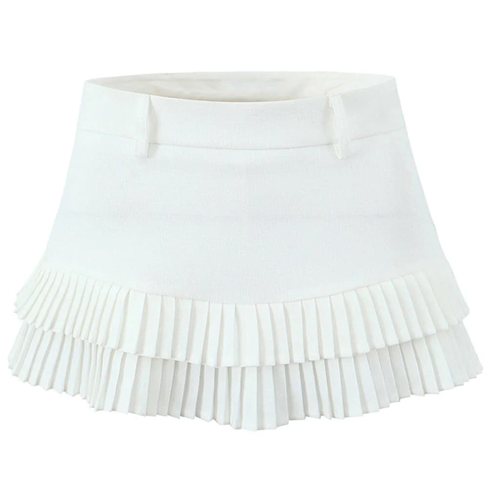 Campus Secrets Double Layer Pleated Skirt — view 2 Campus Secrets Double Layer Pleated Skirt — view 2