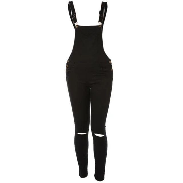 Distressed Long Overalls — view 2 Distressed Long Overalls — view 2