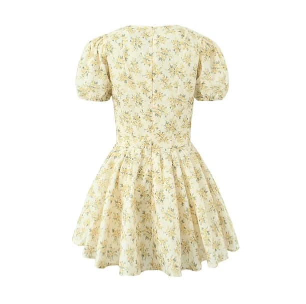 Puffy Sleeves Summer Dress — view 2 Puffy Sleeves Summer Dress — view 2