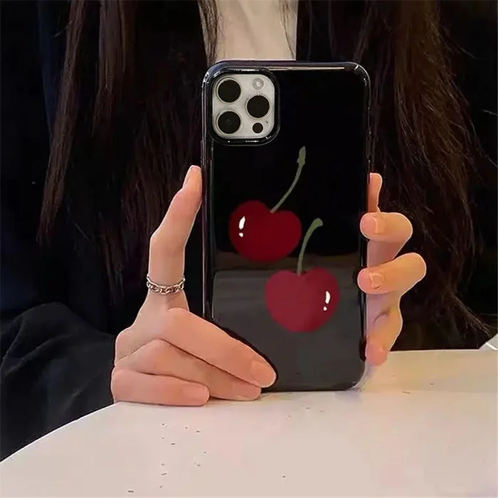 Cherry Black iPhone Case — view 2 Cherry Black iPhone Case — view 2