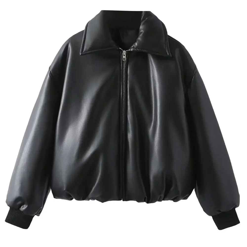 Come As You Are Leather Bomber Jacket — view 2 Come As You Are Leather Bomber Jacket — view 2