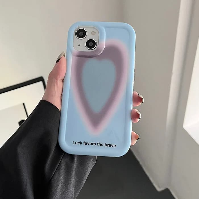 Blue Gradient Heart iPhone Case — view 2 Blue Gradient Heart iPhone Case — view 2