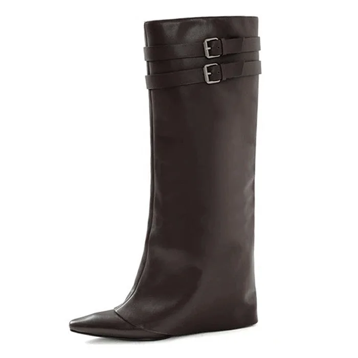 Catwalk Double Buckle Knee-High Boots — view 2 Catwalk Double Buckle Knee-High Boots — view 2