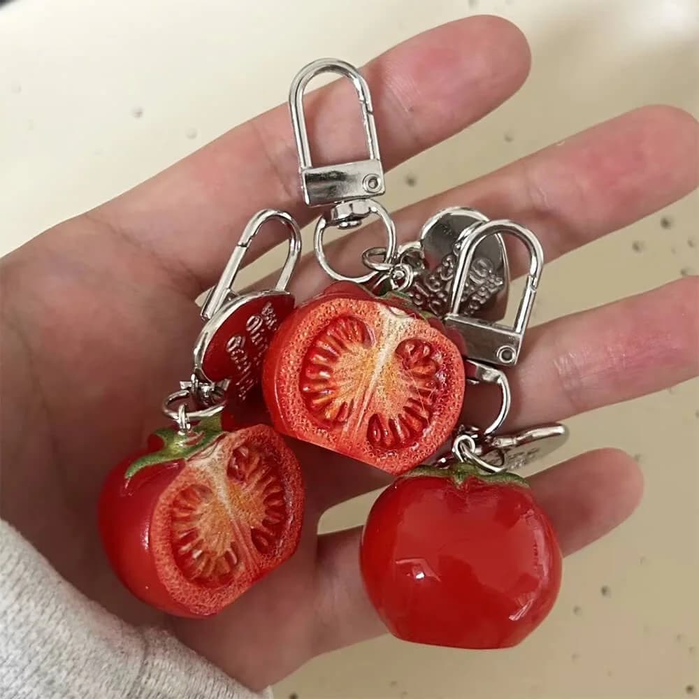 Cherry Tomato 3 pcs Keychain Set — view 2 Cherry Tomato 3 pcs Keychain Set — view 2