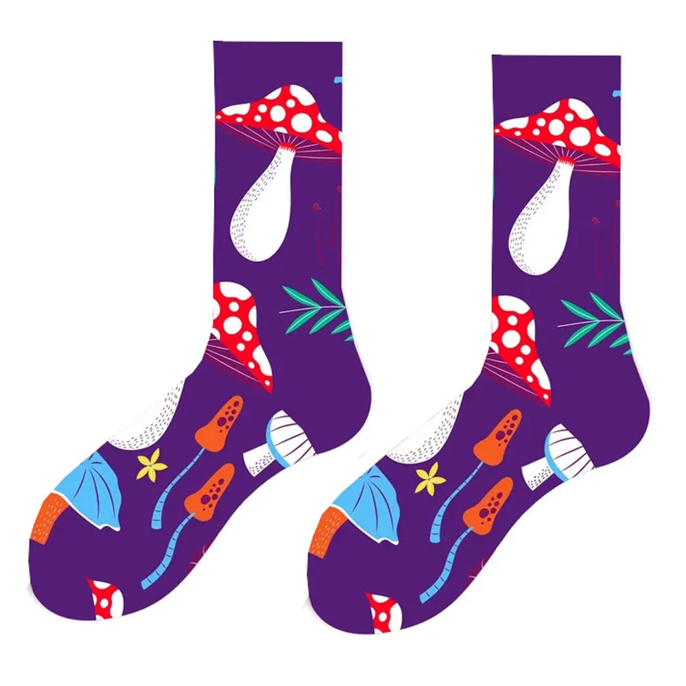 Indie Mushroom Print Socks — view 1 Indie Mushroom Print Socks — view 1