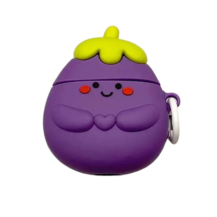 Smiling Eggplant AirPods Case — view 2 Smiling Eggplant AirPods Case — view 2