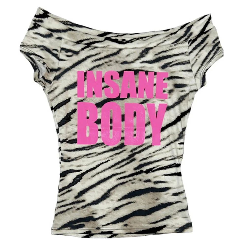 Y2K Insane Body Print Bandeau Top — view 1 Y2K Insane Body Print Bandeau Top — view 1