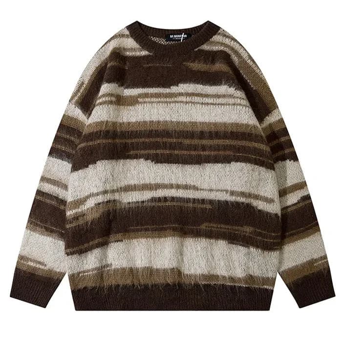 90's Aesthetic Striped Knit Sweater — view 1 90's Aesthetic Striped Knit Sweater — view 1