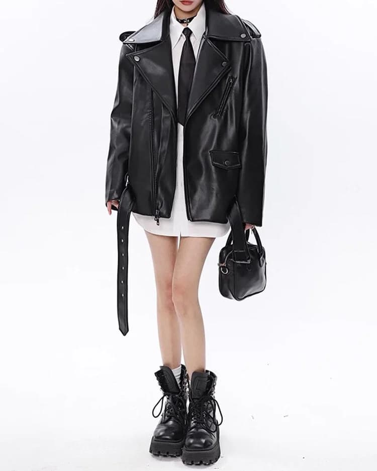 Come As You Are Grunge Leather Jacket — view 3 Come As You Are Grunge Leather Jacket — view 3