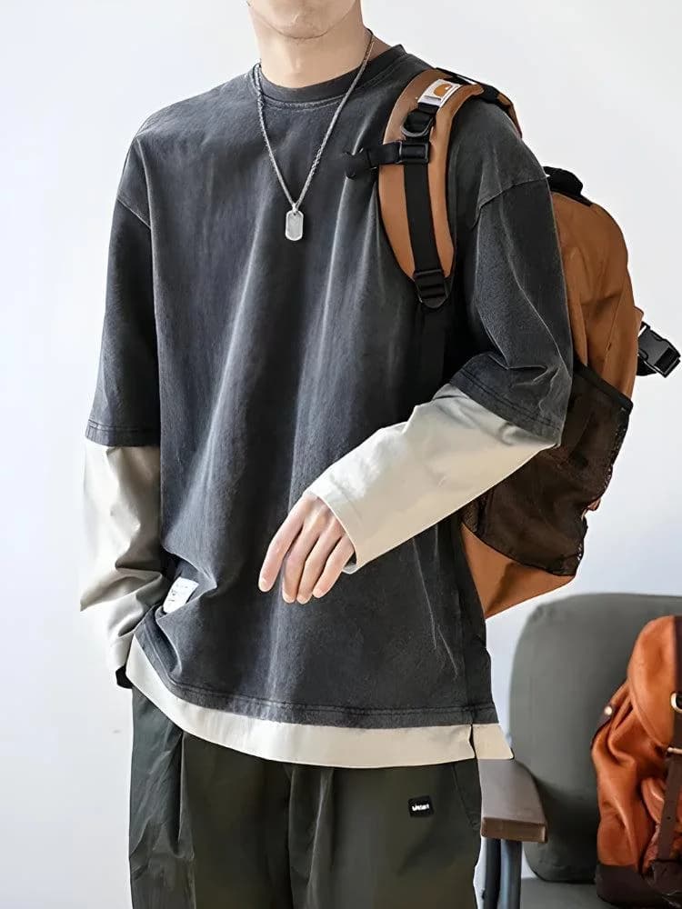 Y2K Layered Sleeve Sweatshirt — view 1 Y2K Layered Sleeve Sweatshirt — view 1