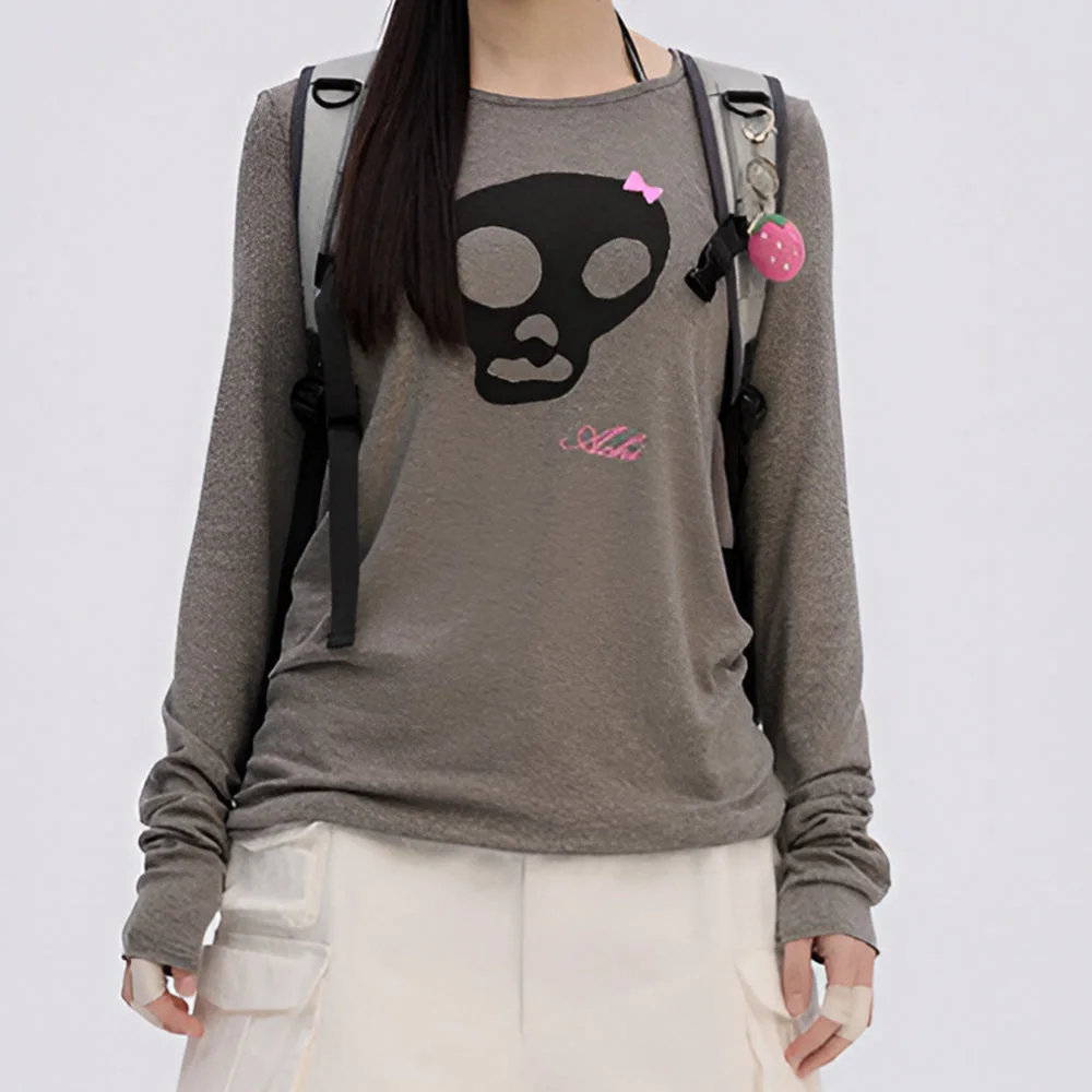 Emo Phase Skull Long Sleeve Top — view 1 Emo Phase Skull Long Sleeve Top — view 1