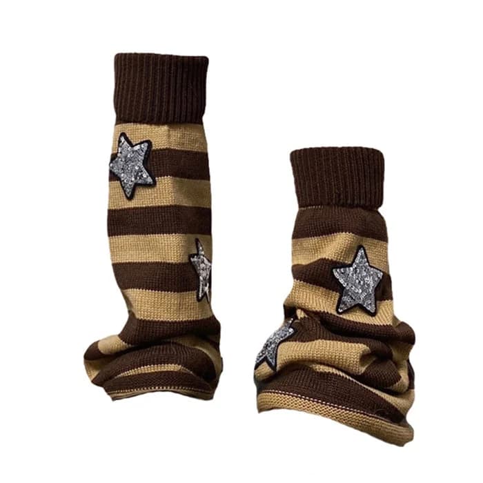 Stars Striped Leg Warmers — view 2 Stars Striped Leg Warmers — view 2