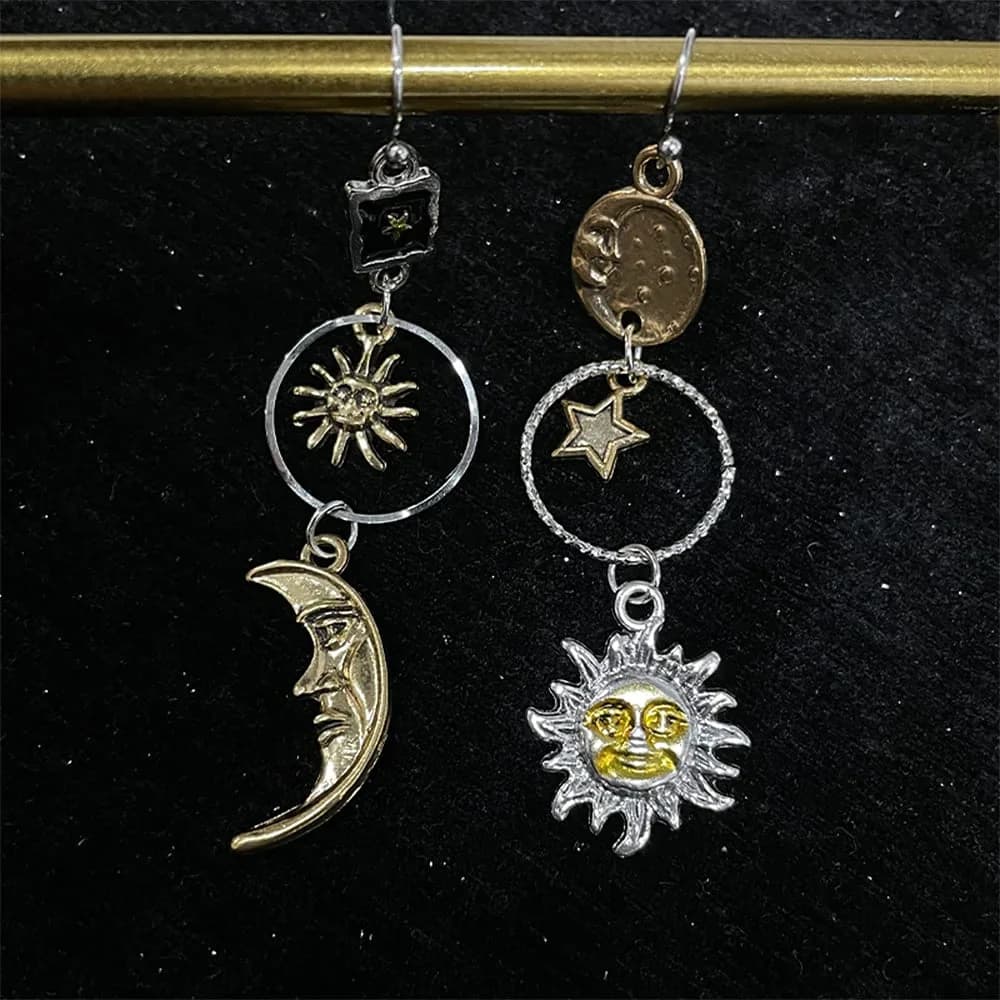 Sun & Moon Aesthetic Earrings — view 2 Sun & Moon Aesthetic Earrings — view 2