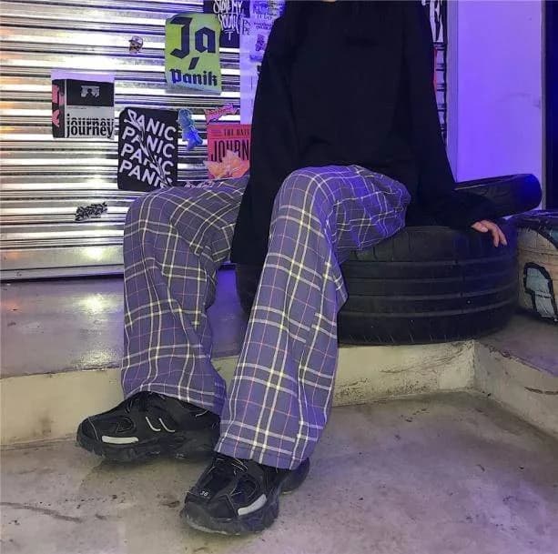 Purple Checkerboard Pants — view 2 Purple Checkerboard Pants — view 2