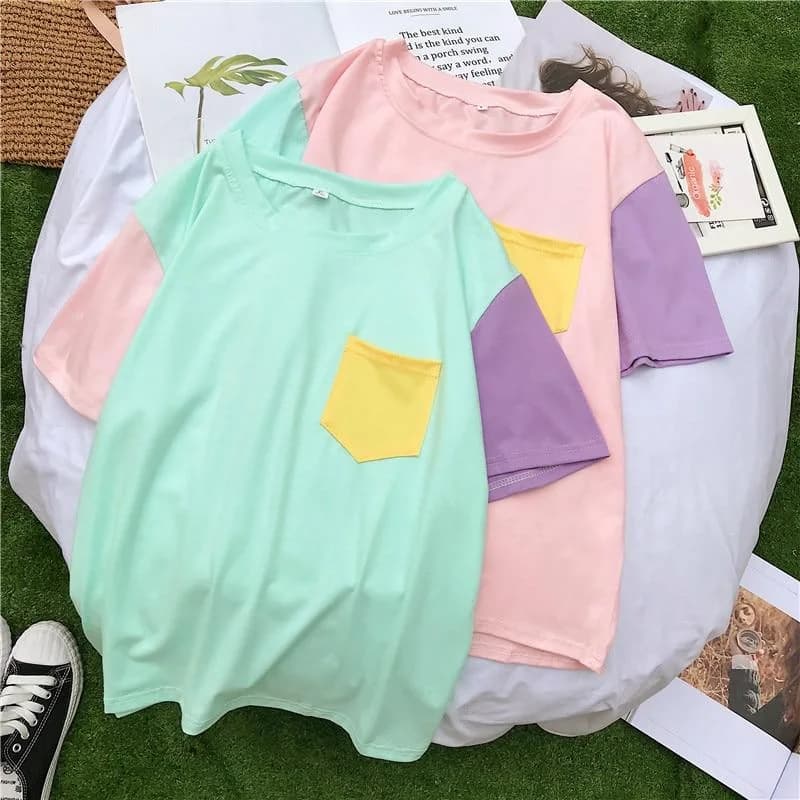 Color Block Pastel T-Shirt — view 1 Color Block Pastel T-Shirt — view 1