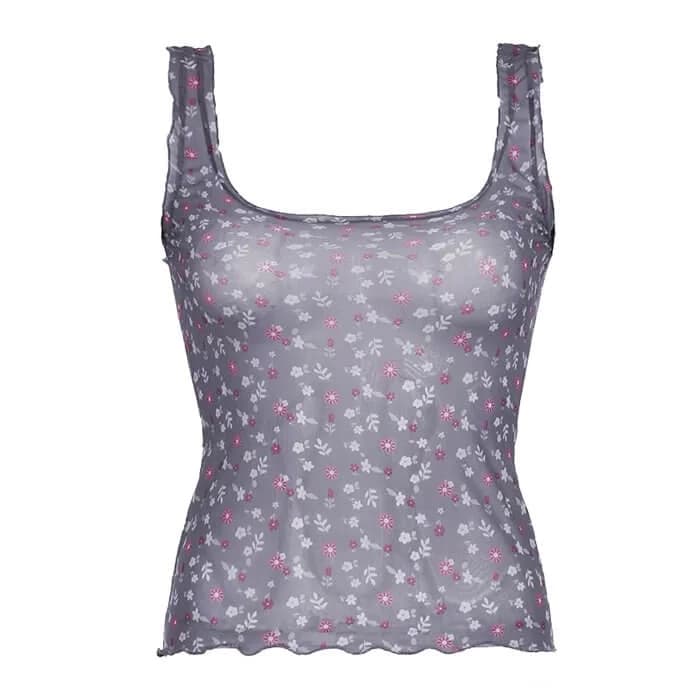 Secret Garden Mesh Tank Top — view 2 Secret Garden Mesh Tank Top — view 2