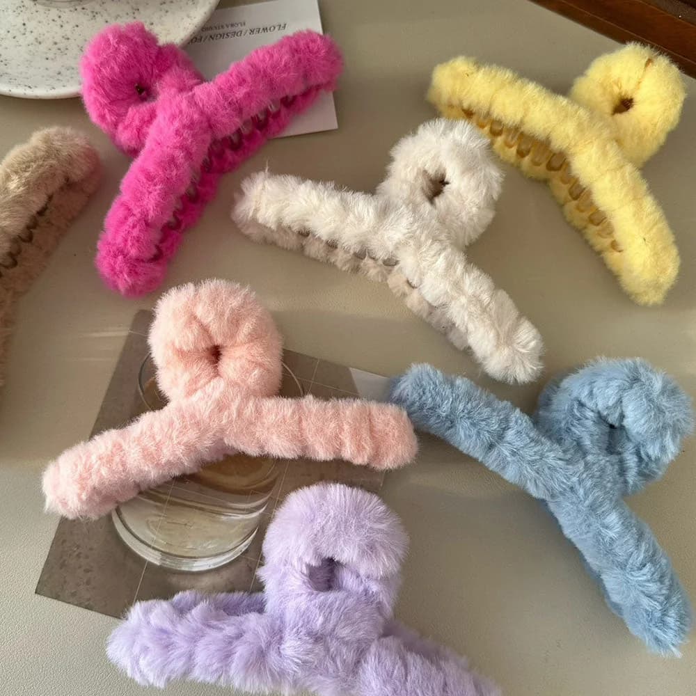 Soft Girl Plush Hair Claw — view 1 Soft Girl Plush Hair Claw — view 1