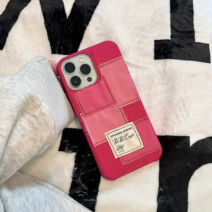 Rose Red Patchwork iPhone Case — view 2 Rose Red Patchwork iPhone Case — view 2