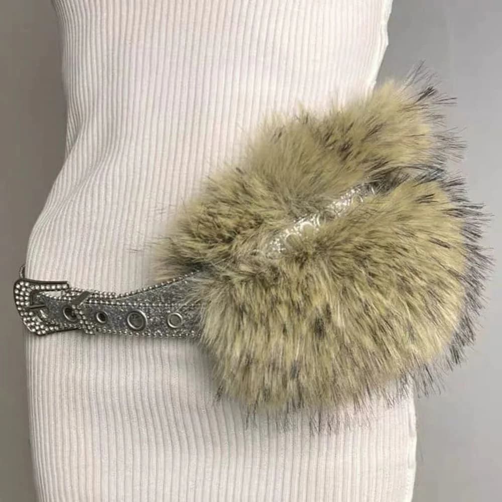 Frost Queen Y2K Fur Belt — view 2 Frost Queen Y2K Fur Belt — view 2