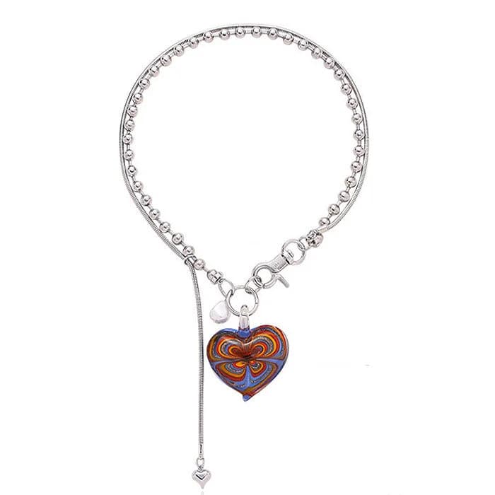 Colorful Heart Necklace — view 2 Colorful Heart Necklace — view 2