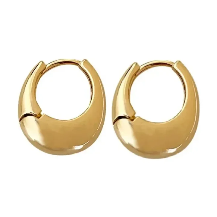 Clean Girl Chunky Gold Hoop Earrings — view 1 Clean Girl Chunky Gold Hoop Earrings — view 1