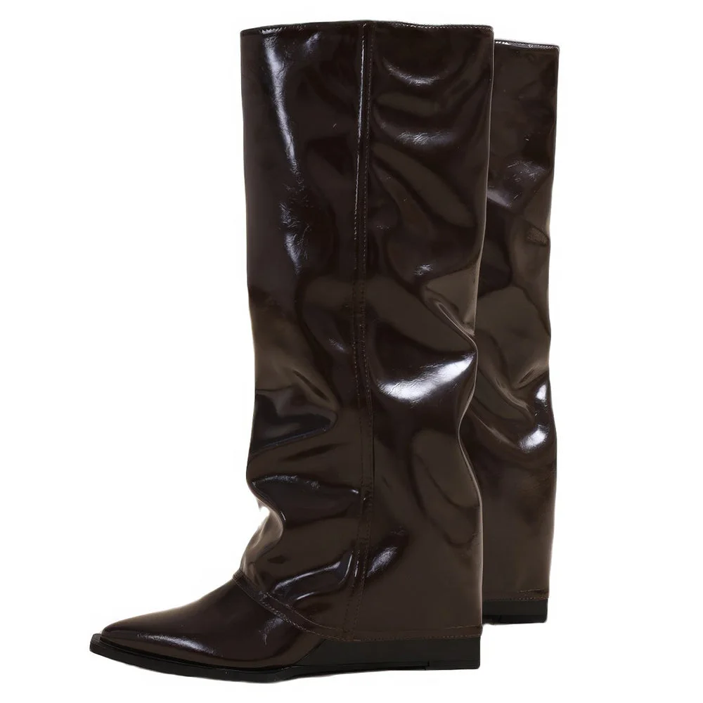 Pointed-Toe Boots with Wide Calf — view 2 Pointed-Toe Boots with Wide Calf — view 2