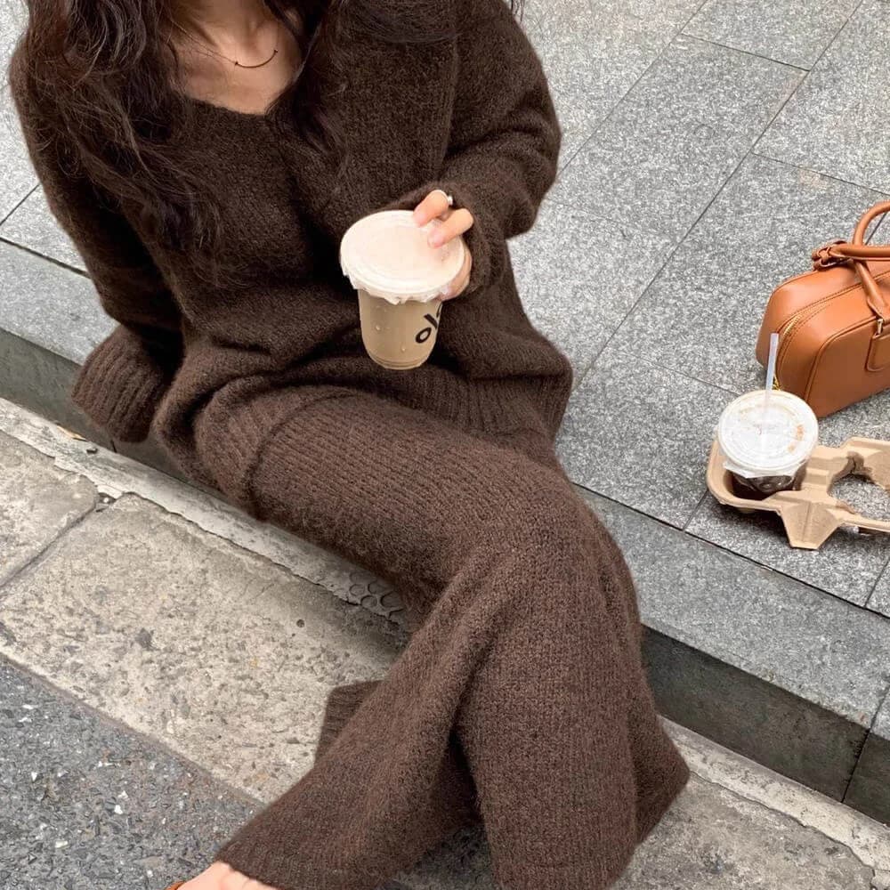 Mocha Sweater & Skirt Co-Ord — view 3 Mocha Sweater & Skirt Co-Ord — view 3