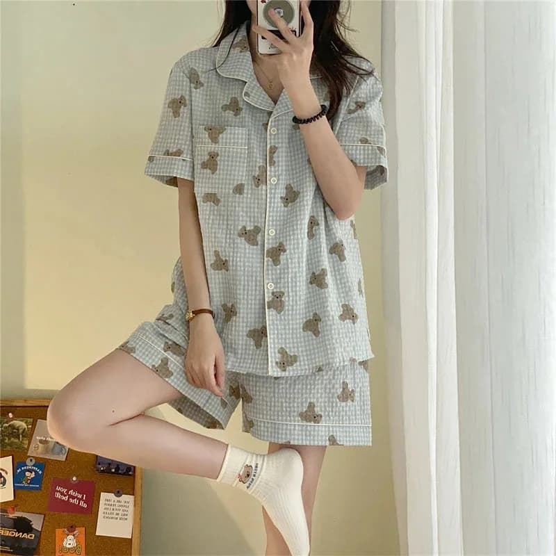 Kawaii Cute Summer Shirt / Shorts Pyjamas — view 2 Kawaii Cute Summer Shirt / Shorts Pyjamas — view 2