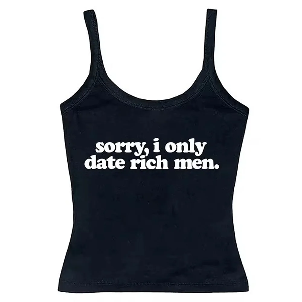 I Date Only Rich Men Y2K Tank Top — view 2 I Date Only Rich Men Y2K Tank Top — view 2