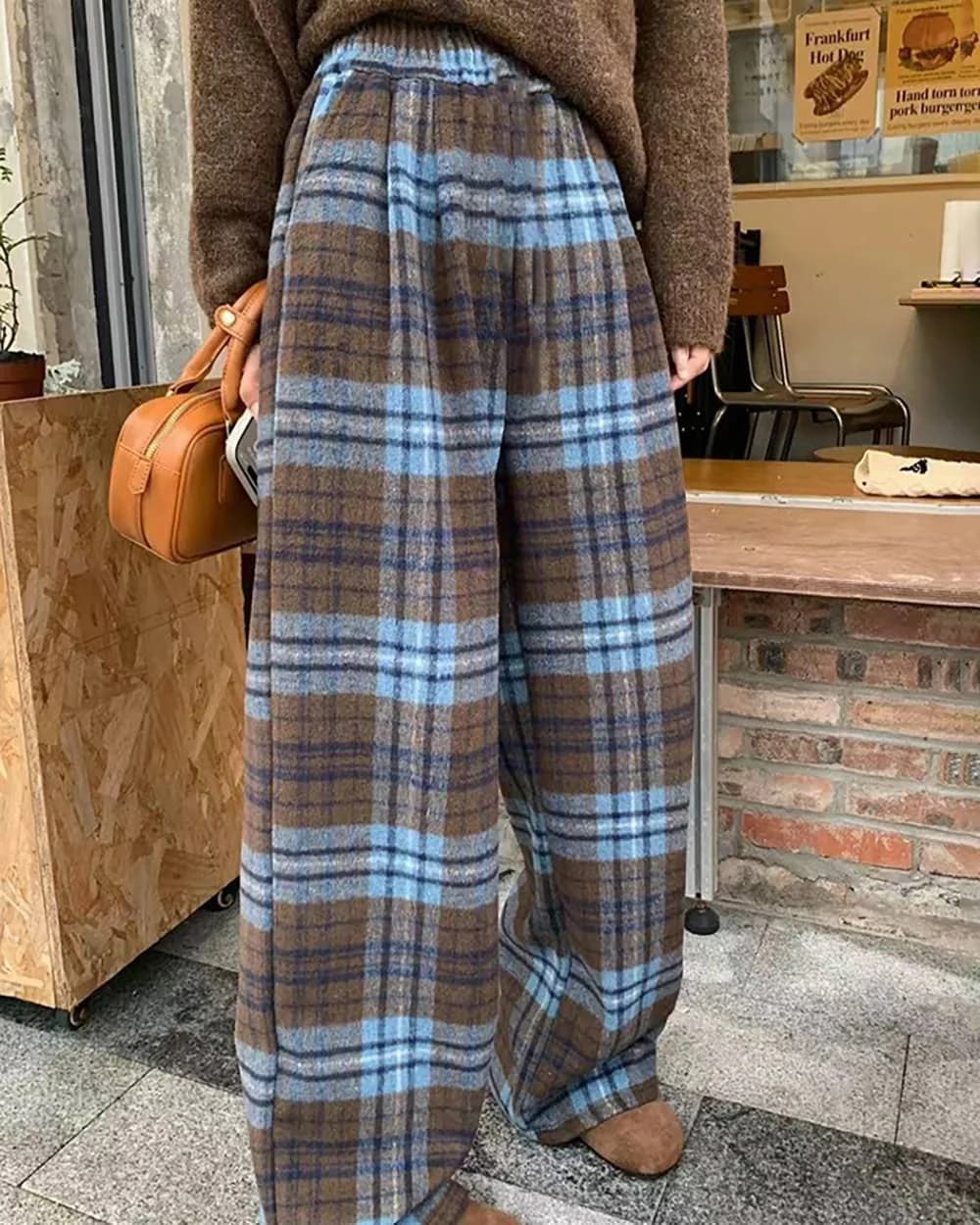 Autumn Study Vintage Plaid Wide Leg Pants — view 2 Autumn Study Vintage Plaid Wide Leg Pants — view 2
