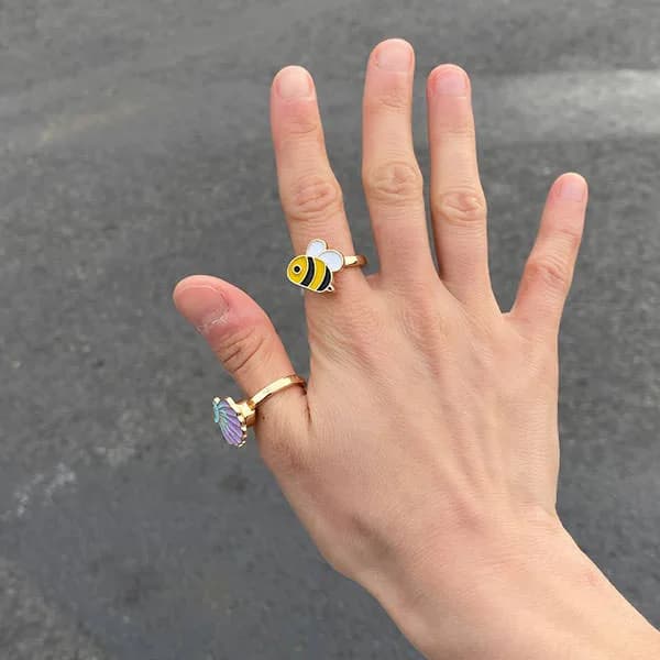 Honey Bee Anxiety Ring π β view 2 Honey Bee Anxiety Ring π β view 2
