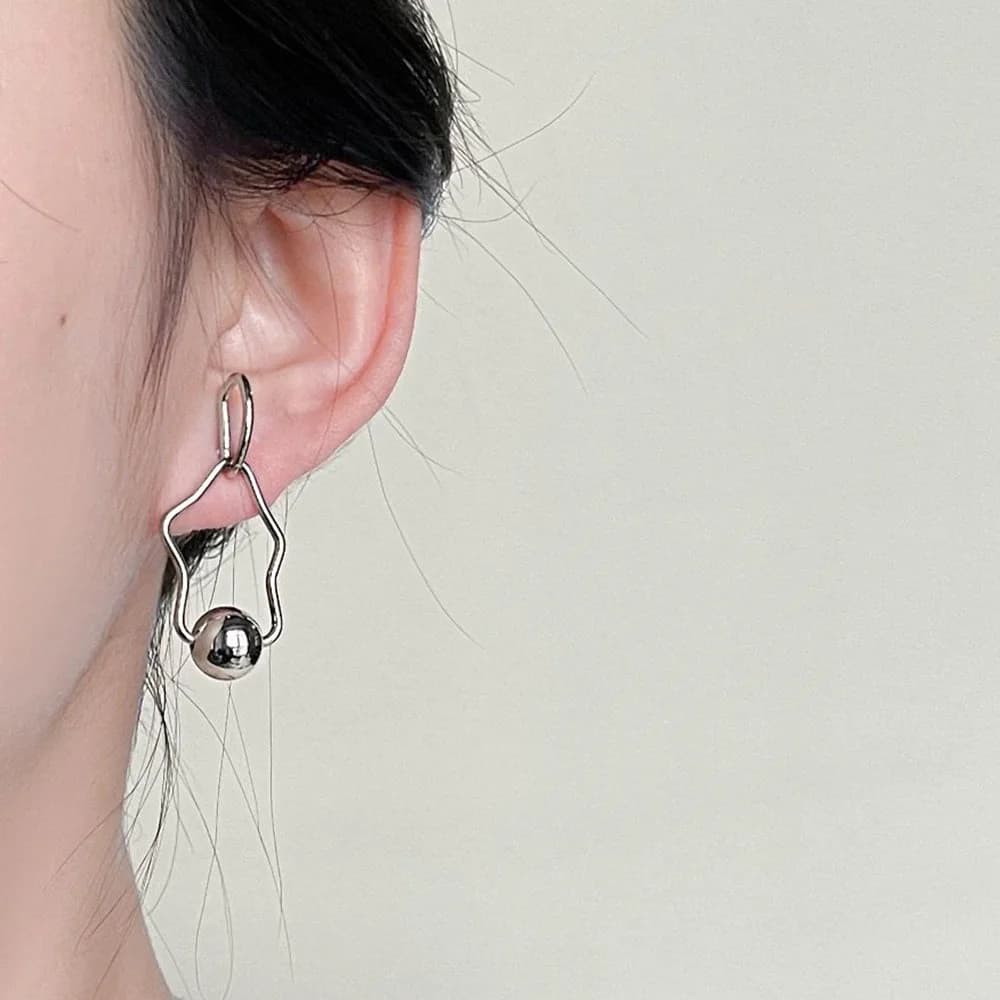 Minimalist Abstract Drop Earrings — view 2 Minimalist Abstract Drop Earrings — view 2